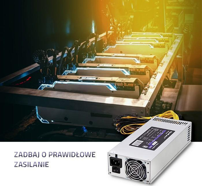 Burim energjie Qoltec Gaming Miner PCI-E 50349 Inny, 1800W