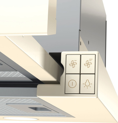 Aspirator kuzhine Gorenje BHP62CLI, teleskopik, ndriçim LED, ngjyrë fildishi
