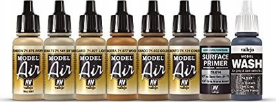 Set ngjyrash akrilike Vallejo Model Air VJP71187, 8x17 ml, efekte druri i ri dhe i vjetër