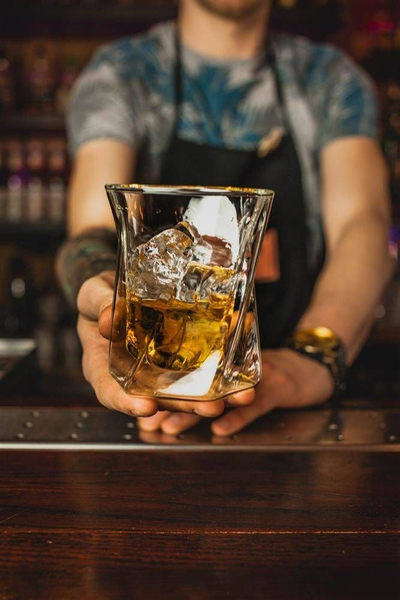 Gotë dopio whisky Vialli Design, xham dy shtresha, 300 ml, transparente