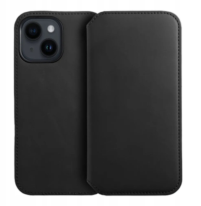 Футрола-книга Dual Pocket за Samsung S25 Plus, со џебови за картички, црна