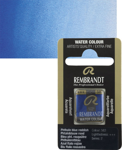 Ngjyrë akuarele Rembrandt Half Pan, Phthalo Blue Reddish, blu