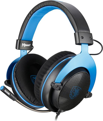 Гејмерски слушалки Sades Mpower, со микрофон, over ear, сино и црно