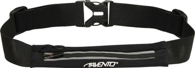 Rrip beli sportiv Avento Hip Belt, xhep elastik me zinxhir, reflektues, i zi me argjend