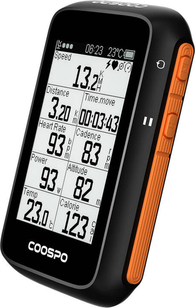 Kompjuter biçiklete Coospo BC200 me GPS, ekran 2.6", ngjyrë e zezë