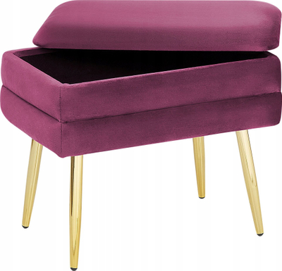 Stol me vend për me fut gjëra Beliani ODESSA, velvet, këmbë metalike ngjyrë ari, burgundy