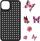 Kapak telefoni Pinifit Pinit Dynamic Case Set për iPhone 14 6.1", me lule edhe flutura, i zi