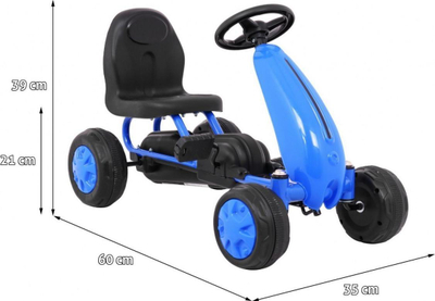 Gokart me pedale Ramiz Blue, 60x35 cm, deri 30 kg, blu