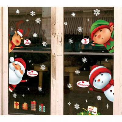 Ngjitëse dritare ECARLA Colorful Christmas NKD20, 20x30cm, motiv burrë dëbore, shumëngjyrëshe