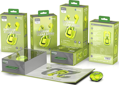 Kufje wireless Acefast T6 Youth, TWS Bluetooth 5.0, IPX4, jeshile