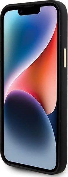 Футрола за телефон Guess Silicone Logo Strass 4G за iPhone 15 Plus 14 Plus, силикон, црна