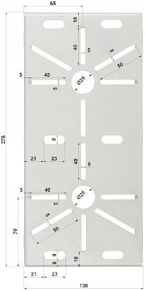 Pllakë montimi për kamera BM-130X280, për shtyllë, çelik i galvanizum, e bardhë