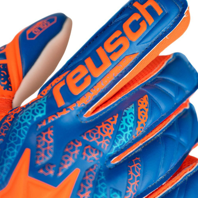 Doreza portieri Reusch Attrakt Starter Solid Finger Support Jr, për kalamaj, portokalli blu