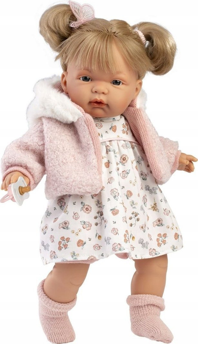 Kukull Llorens Joelle, 38 cm, trup i butë, me shume ngjyra
