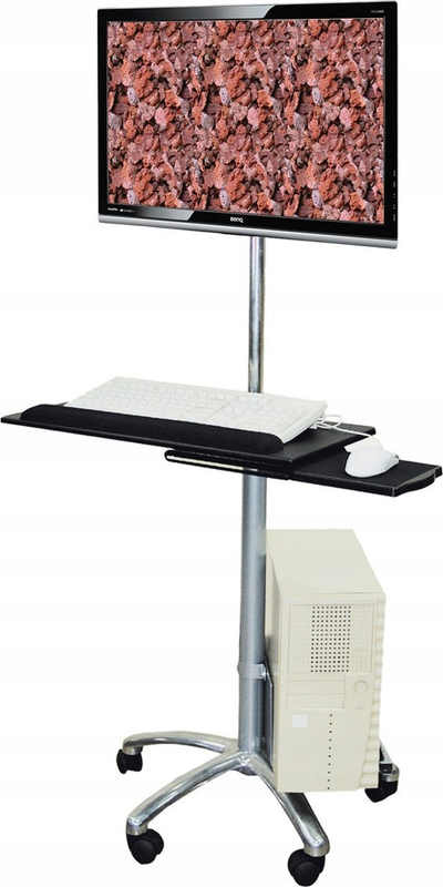 Stendë me rrota për PC dhe monitor VALUE 17.99.1174, lartësi 180cm, mban deri 10kg, gri