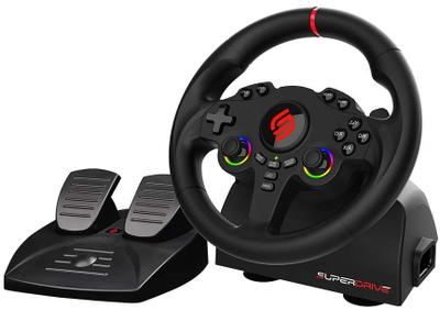 Timoni lojërash Subsonic Superdrive 220 RS, me pedale, me kabllo, i zi