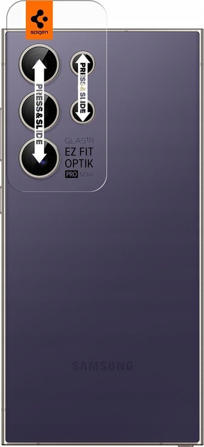Mbrojtës kamere Spigen Glass TR EZ Fit Optik Pro, 2 copë, Samsung Galaxy S24 Ultra, lejla