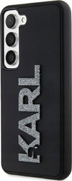 Заштитна кутија Karl Lagerfeld KLHCS24S3DMBKCK, за Samsung Galaxy S24, тврда навлака 3D Rubber Glitter, црна