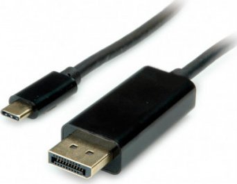 Kabllo STANDARD Type C në DisplayPort, 1 m, 4K, e zezë