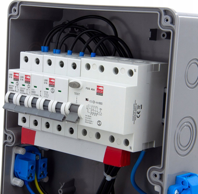 Panel shpërndarës Erbetka Power, IP55, për kantier ndërtimi, gri