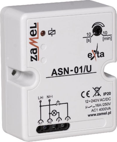Тајмер за скалило Zamel ASN-01/U, 12-240V AC/DC, 16A, бел