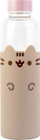 Shishe uji Pusheen, qelq borosilikat 500ml, me mbulesë silikoni, shumëngjyrëshe
