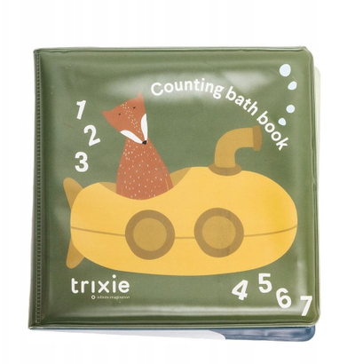Liber banjoje Trixie Counting Bath Book, me numrat 1 deri 7, jeshil