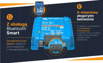 Karikues DC DC Victron Orion XS Smart Buckboost, 50A 700W, jo i izoluar, IP65