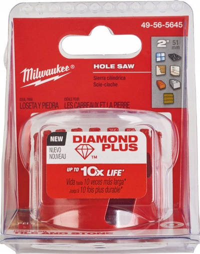 Sharrë cilindrike Milwaukee Diamond Plus, 51mm, për qelq edhe pllaka, e kuqe
