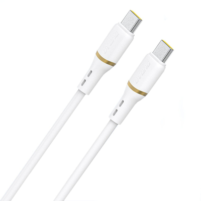 Kабел USB Dudao L25C USB-C во USB-C, 60W, 1m, бел