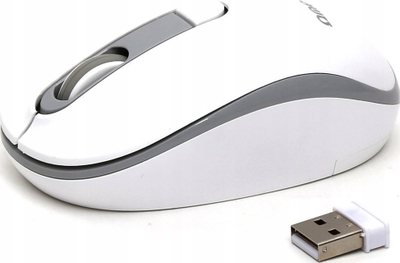 Mouse pa tel Omega OM-220, 1600 DPI, i bardhë me gri