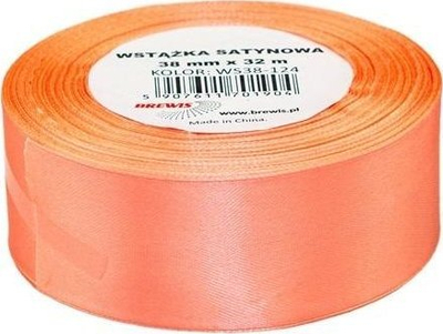 Rrip dekorativ satin ngjyrë salmon, 38mm, 32m, rozë salmon