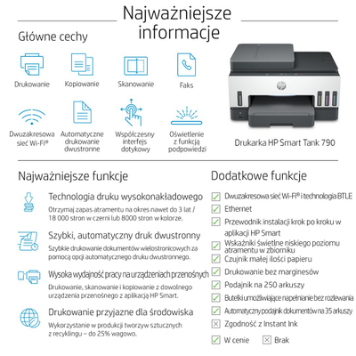 Мултифункциска опрема HP Smart Tank 790 4WF66A, A4, WiFi, сива