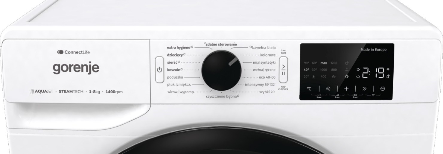 Makinë larëse Gorenje WPNEI84SASWIFI, 8 kg, 1400 rpm, e bardhë 6
