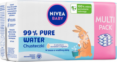 Shami të lagura për bebe Nivea Baby Biodegradable 99% Pure Water, 3x57 copë
