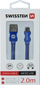 Kabllo USB Swissten Textile, USB në Micro USB, 2m, 3A