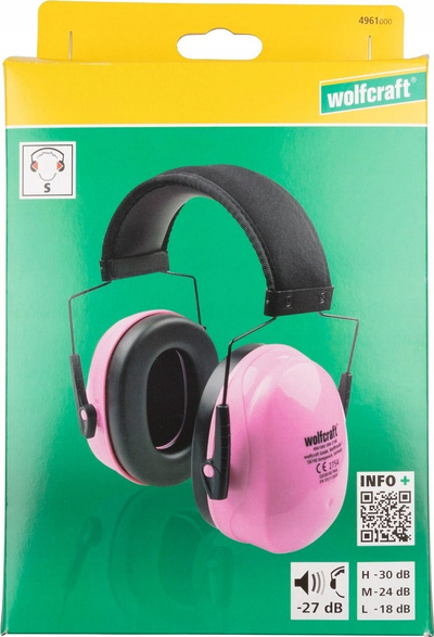 Mbrojtëse dëgjimi për kalamaj Wolfcraft 4961000, 27 dB, rozë