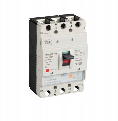 Çelës automatik kompakt Kanlux KMCCB RT 160A, 3 polësh, 36kA, gri