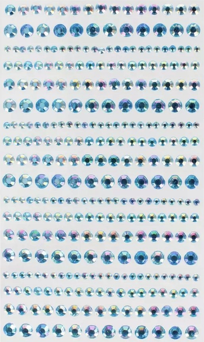 Ornamente vetëngjitëse Blue Crystals, set 18 copë, kristale blu për zbukurim