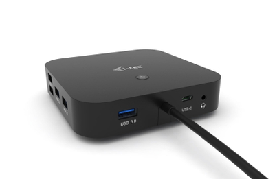 Stacion docking USB-C i-tec, me dy ekrane, 100W karikim Power Delivery, i zi