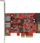 Adapter USB DeLOCK 90492, PCIe 3.0 x4, 3x USB 3.2 Gen 2, 1x USB 3.0 i brendshëm