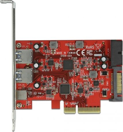 Adapter USB DeLOCK 90492, PCIe 3.0 x4, 3x USB 3.2 Gen 2, 1x USB 3.0 i brendshëm