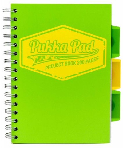 Bllok Pukka Pad Spiral B5 Neo, 200 faqe, 80 g, jeshile neon