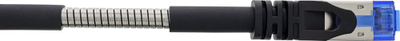 Kabllo rrjeti InLine Patch Cable Armored, Cat.6A U/FTP, 0.5m, e zezë