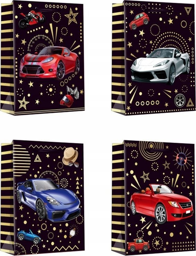 Qese dhurate Gift Bag M MIX, 32x26x20 cm, dizajn i përzier, me ngjyra nga të gjitha