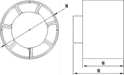 Ventilator kanali Dospel EURO, 100mm, 100 m³/h, 230V, i bardhë