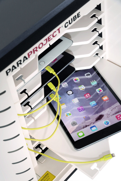 Stacion karikimi tabletësh Parat Cube U10, 10 porta USB, për iPad Lightning, i bardhë