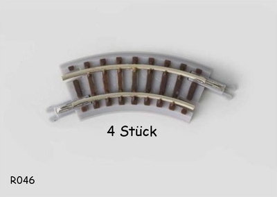 Shina të harkuara Rokuhan R046, shkalla Z, rreze 45 mm 45°, komplet me 4 copa