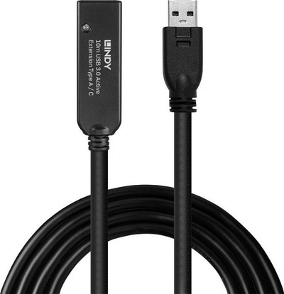 Kabllo zgjatuese USB 3.0 Lindy, 10m, Type A në USB C, e zezë