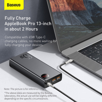Baseus Adaman Metal Power Bank, 20000 mAh, 65W, Black
